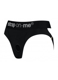 Черные трусики для насадок Heroine Lingerie Harness - size XL - Strap-on-me - купить с доставкой в Омске