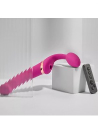 Ярко-розовый безремневой страпон Multi Orgasm Bendable Strap-On size L с клиторальной стимуляцией - Strap-on-me - купить с доставкой в Омске