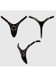 Черный пояс для фиксации насадок Strap-On-Me Leatherette Harness Fabulous - Strap-on-me - купить с доставкой в Омске