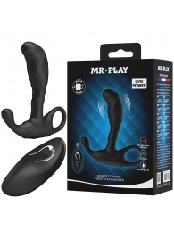 Черный изогнутый массажёр простаты с вибрацией и пультом ДУ - Baile - в Омске купить с доставкой