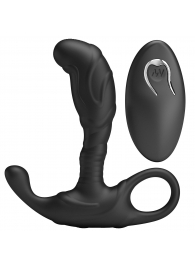 Черный изогнутый массажёр простаты с вибрацией и пультом ДУ - Baile - в Омске купить с доставкой