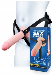 Мужской полый страпон на регулируемых ремешках - 22 см. - Sex Expert - купить с доставкой в Омске