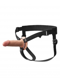 Телесный пустотелый фаллопротез 5’’ Hollow Silicone Strap-On - 14 см. - Pipedream - купить с доставкой в Омске