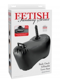 Черное надувное кресло с платформой для фиксации дилдо Body Dock Inflatable Love Seat - Pipedream - купить с доставкой в Омске