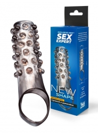 Дымчатая насадка на пенис с выпуклостями - 11 см. - Sex Expert - в Омске купить с доставкой