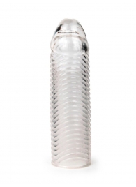 Прозрачная закрытая насадка на пенис с ребрышками - 16 см. - Sex Expert - в Омске купить с доставкой