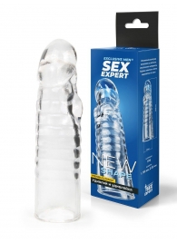 Прозрачная закрытая насадка на член - 15 см. - Sex Expert - в Омске купить с доставкой
