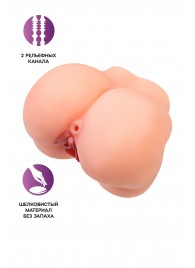 Реалистичный мастурбатор в форме попки с 2 любовными входами - No Name - в Омске купить с доставкой