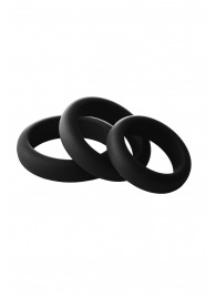 Набор из 3 черных эрекционных колец Smooth Silicone Cockring Pack - Dream Toys - в Омске купить с доставкой