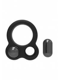Черное эрекционное кольцо с утяжелителями Cockring Dual Weight - Dream Toys - в Омске купить с доставкой