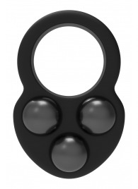 Черное эрекционное кольцо с утяжелителями - Dream Toys - в Омске купить с доставкой