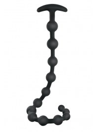 Черная анальная цепочка Ribbed Silicone Anal Beads - 48,3 см. - NMC
