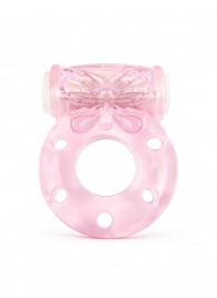 Розовое эрекционное виброкольцо с бабочкой - 1137 - в Омске купить с доставкой