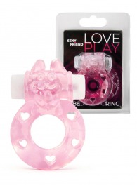 Розовое эрекционное виброкольцо в форме зайчика - 1137 - в Омске купить с доставкой