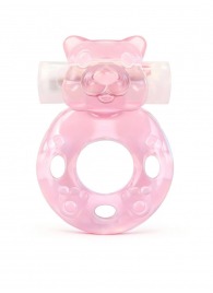 Розовое эрекционное виброкольцо в форме мишки - 1137 - в Омске купить с доставкой