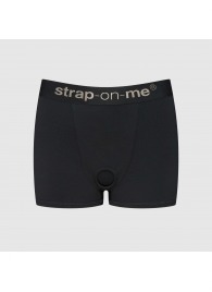 Черные трусики-боксеры для фиксации насадок Strap-on-me Harness Lingerie Allure - size XS - Strap-on-me - купить с доставкой в Омске