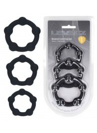 Набор из 3 эрекционных колец Beaded Silicone Cockring Set - Shots Media BV - в Омске купить с доставкой