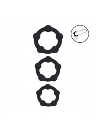 Набор из 3 эрекционных колец Beaded Silicone Cockring Set - Shots Media BV - в Омске купить с доставкой