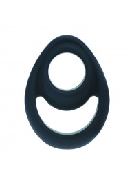 Черное эрекционное кольцо Double Ergo Silicone Cockring - Shots Media BV - в Омске купить с доставкой