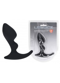 Черная анальная пробка для массажа простаты Double Ripple Silicone Prostate Massager - Shots Media BV - в Омске купить с доставкой