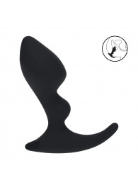 Черная анальная пробка для массажа простаты Double Ripple Silicone Prostate Massager - Shots Media BV - в Омске купить с доставкой
