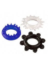 Набор из 3 эрекционных колец разного цвета и рельефа - Boys of Toys - в Омске купить с доставкой