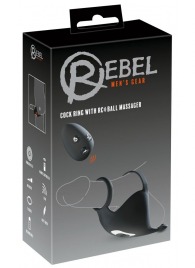 Черная вибронасадка для эрекции и стимуляции мошонки Cock ring with RC ball massager - Orion - в Омске купить с доставкой