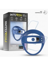 Синее интерактивное эрекционное виброкольцо Rank - Intoyou - в Омске купить с доставкой