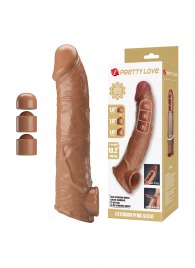Карамельный фаллоудлинитель с подхватом мошонки Silas - 26 см. - Baile - в Омске купить с доставкой