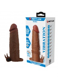Коричневая насадка на пенис Quillon - 20 см. - Baile - в Омске купить с доставкой