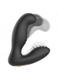 Черный вибромассажер простаты с ротацией и пультом ДУ - Ibiza - в Омске купить с доставкой