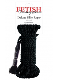 Черная веревка для фиксации Deluxe Silky Rope - 9,75 м. - Pipedream - купить с доставкой в Омске
