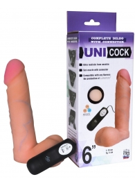 Фаллическая насадка Харнесс UNICOCK 6  с вибрацией - 18 см. - LOVETOY (А-Полимер) - купить с доставкой в Омске
