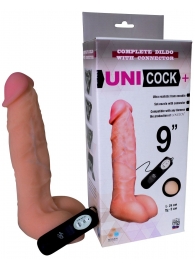 Фаллическая насадка Харнесс UNICOCK 9  с вибрацией - 24 см. - LOVETOY (А-Полимер) - купить с доставкой в Омске
