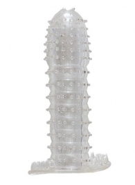Гелевая прозрачная насадка c шипами - 12 см. - Toyfa Basic - в Омске купить с доставкой