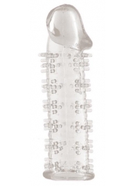 Гелевая прозрачная насадка с шипами - 12 см. - Toyfa Basic - в Омске купить с доставкой