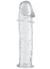 Гладкая прозрачная насадка с усиками под головкой - 12,5 см. - Toyfa Basic - в Омске купить с доставкой