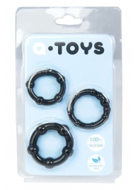 Набор из 3 чёрных эрекционных колец A-toys - A-toys - в Омске купить с доставкой