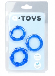 Набор из 3 синих эрекционных колец A-toys - A-toys - в Омске купить с доставкой