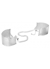 Серебристые наручники-браслеты Desir Metallique Handcuffs - Bijoux Indiscrets - купить с доставкой в Омске