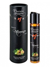 Массажное масло с ароматом экзотических фруктов Huile de Massage Gourmande Fruits Exotiques - 59 мл. - Plaisir Secret - купить с доставкой в Омске