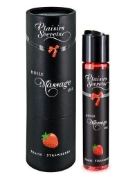 Массажное масло с ароматом клубники Huile de Massage Gourmande Fraise des Bois - 59 мл. - Plaisir Secret - купить с доставкой в Омске