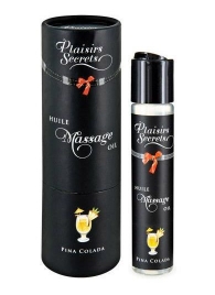 Массажное масло с ароматом пина колады Huile de Massage Gourmande Pina Colada - 59 мл. - Plaisir Secret - купить с доставкой в Омске
