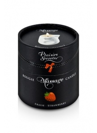 Массажная свеча с ароматом клубники Bougie de Massage Gourmande Fraise - 80 мл. - Plaisir Secret - купить с доставкой в Омске