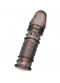 Дымчатая закрытая насадка ToyFa XLover с чешуйками и пупырышками - 13,5 см. - ToyFa - в Омске купить с доставкой