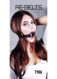 Чёрный кожаный чокер-кляп Tyra Black - Rebelts - купить с доставкой в Омске