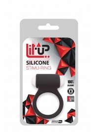 Чёрное эрекционное виброкольцо LIT-UP SILICONE STIMU RING 3 BLACK - Dream Toys - в Омске купить с доставкой