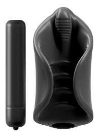 Чёрный мастурбатор Vibrating Silicone Stimulator с вибрацией - Pipedream - в Омске купить с доставкой