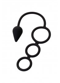 Тройное эрекционное кольцо с анальным хвостом Drop S-size - Erotist Adult Toys - в Омске купить с доставкой