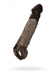 Чёрная насадка на пенис Tс подхватом - 19,5 см. - ToyFa - в Омске купить с доставкой